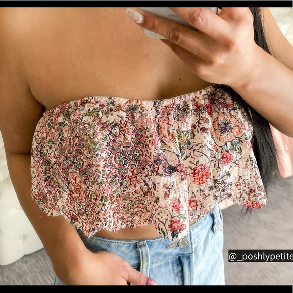 Victoria's Secret lace & mesh flower detail bandeau strapless bra - Picture 2 of 8